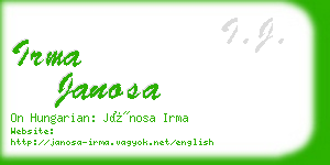 irma janosa business card